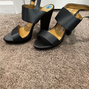 Report Metallic Blue Strappy Heels